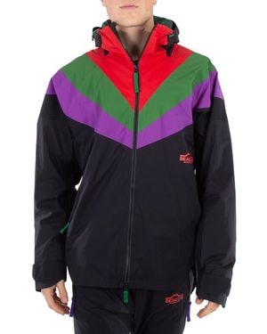 Kolor Colourblock Hooded Nylon Jacket, Brand Size 1 - Blue