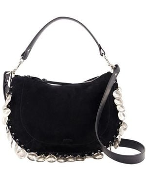 Isabel Marant Pearl-Embellished Calfskin Crossbody Bag - Black