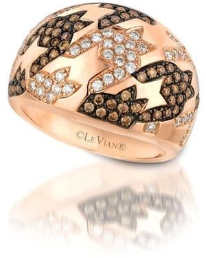 Le Vian Ladies Chocolate Houndstooth Rings Set - Metallic