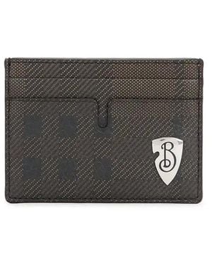 Burberry Vintage Check Leather Card Holder - Black