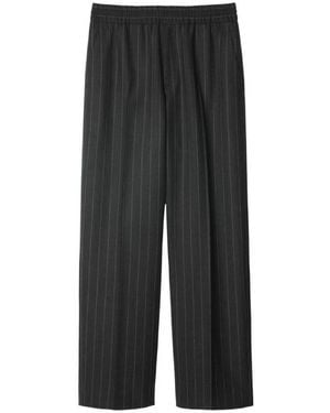 Burberry Pinstripe Wool Tailored Trousers, Brand Size 48 Waist - Grey