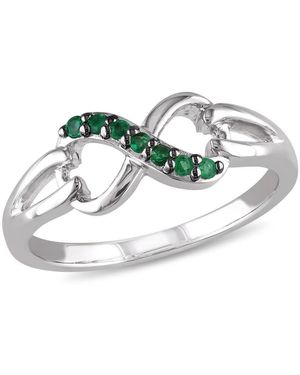 Amour Emerald Accent Infinity Ring - Metallic