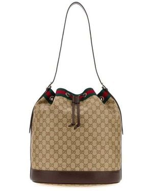 Gucci Gg Canvas Bucket Bag Vinsanbrdkbrvrv Borse A Secchiello - Natural