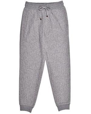 Brunello Cucinelli Pearl Cashmere Blend Trousers, Size Small - Grey