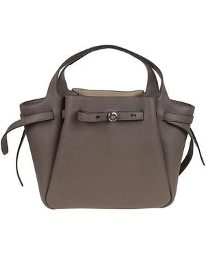 Tory Burch Romy Pebbled Satchel - Brown