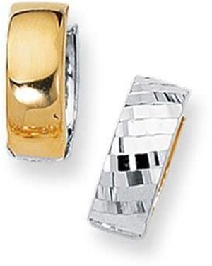 Tresorra 14K & Reversible Huggie Earrings - Metallic