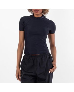 Alexander Wang T By Mock Neck Logo Top - Blue
