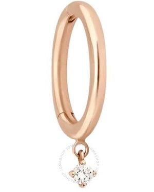 Vanrycke Ladies Stardust Single And Diamond Hoop Earring - White
