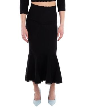 Victoria Beckham Scallop Trim Flared Skirt - Black