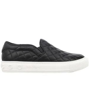 Ferragamo Ferragamo Borg Leather Slip-On Trainers - Black