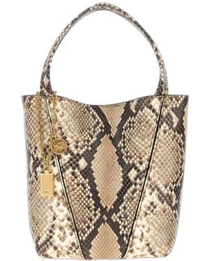 Chloé Chlo Python-Print Leather Shoulder Bag - Brown