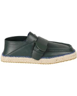 Burberry Deck Low Top Leather Espadrilles, Brand Size 40 Us - Green
