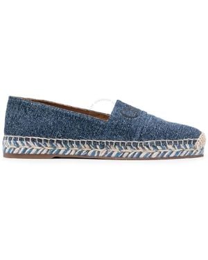 Chloé Piia Logo-Embroidered Flat Espadrilles, Brand Size 38 (Us - Blue