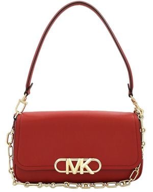 Michael Kors Parker Leather Shoulder Bag - Red