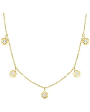 Roberto Coin Five Diamond Drop Station Necklace - Metallic