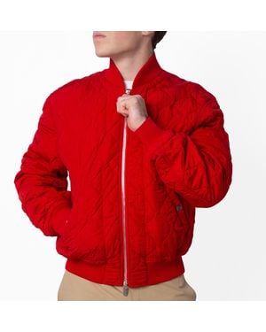 Burberry Quilted Nylon Bomber Jacket - Red