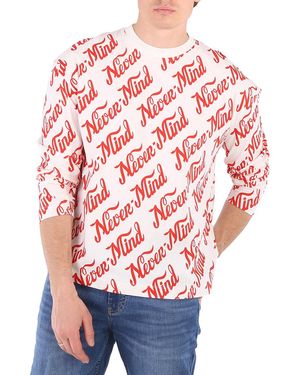 Etudes Studio Spirit Long Sleeved Nevermind Allover Logo T-Shirt - Red