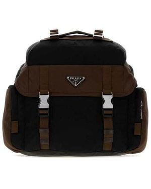 Prada Two-Tone Re-Nylon Crossbody Bag Nero+Bruciato 1 Borse A Tracolla - Black