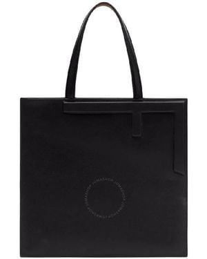 Fendi Flip Medium Shopper Leather Bag - Black