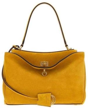 Balenciaga Mustard Suede Small Rodeo Handbag Curry Borse A Mano - Yellow