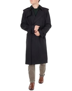 Burberry Double-Breasted Silk-Blend Trench Coat, Brand Size 46 (Us - Black