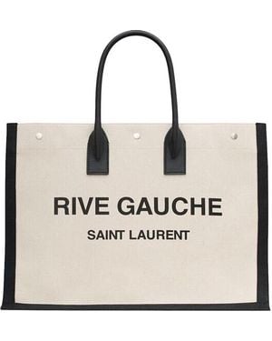 Saint Laurent Rive Gauche Large Tote Bag - Natural