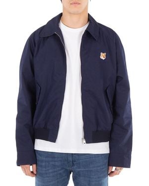 Maison Kitsuné Harrington Fox Head Patch Jacket - Blue