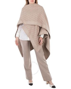 Fendi Asymmetric Design Ff Poncho - Natural