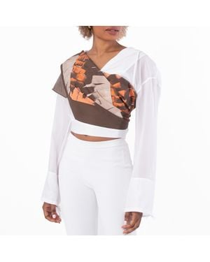 Ferragamo Palm Tree Print Shawl - White