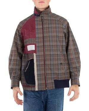 Kolor Glen Plaid Panelled Jacket, Brand Size 1 - Grey