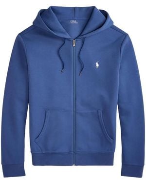 Polo Ralph Lauren Double Knit Polo-Pony Hoodie - Blue