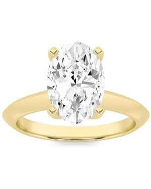Mure And Co 2Ctw Oval Shaped Lab Grown Diamond (F/Vs) Knife Edge Shank Solitaire Engagement Ring - Metallic