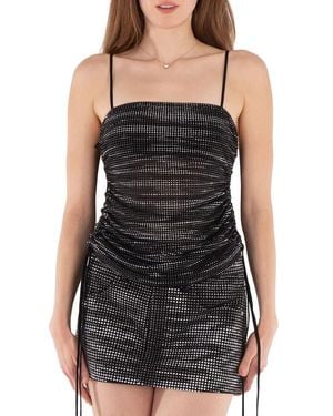 T By Alexander Wang Crystal-Embellished Hotfix Cami Top - Black