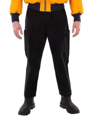 KENZO Drawstring Logo-Patch Pants - Black