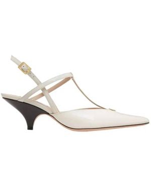 Bally Katy Slingback Leather Pumps, Brand Size 38.5 Us - White