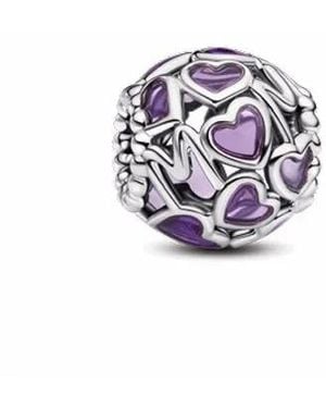 PANDORA Ladies Openwork Hearts Mom Charm - Purple