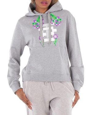 Burberry X Minecraft Poulter Monogram Motif Print Cotton Hoodie - Grey