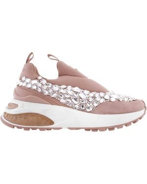 Jimmy Choo Memphis Crystal Embellished Trainers, Brand Size 34 Us - Pink