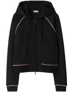 Burberry Equestrian Knight Zip Up Hoodie - Black