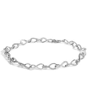 Haus of Brilliance 925 Sterling 1/2 Cttw Linked Infinity Anklet - Metallic