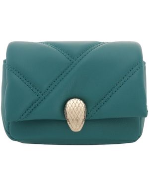 BVLGARI Serpenti Cabochon Micro Leather Bag - Green
