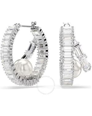 Swarovski X Ariana Grande Baguette Cut Hoop Earrings - Metallic