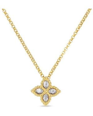 Roberto Coin Princess Flower Small Diamond Necklace - Metallic