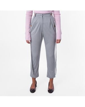 Burberry Ladies Heather Melange Jersey Tailored Trousers, Brand Size 4 (Us - Grey