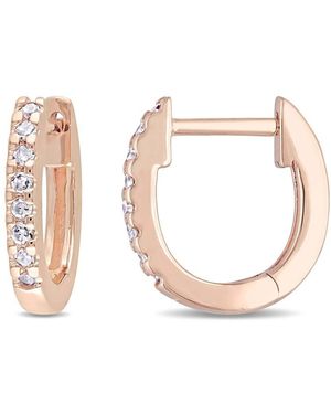 Amour 1/10 Ct Tw Diamond Hoop Earrings - White