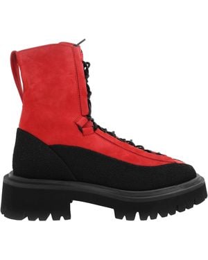 Ferragamo Ferragamo Atlante Hybrid Combat Boots, Size 7 - Red