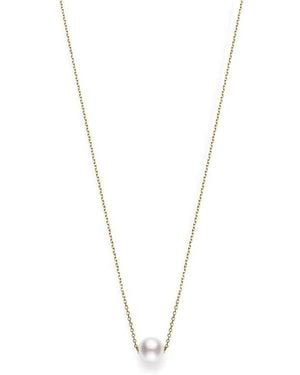 Mikimoto Akoya Pearl Pendant Necklace With 18k Yellow Gold 8mm A+ Grade - Metallic