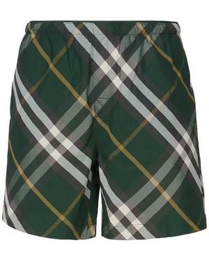 Burberry Chequered Twill Swim Shorts - Green
