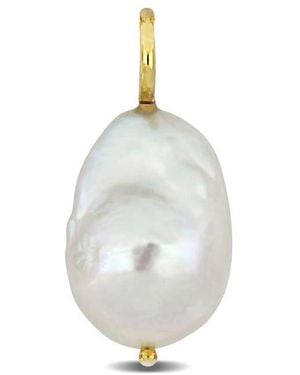 Amour 13-14Mm Cultured Freshwater Baroque Pearl Pendant - Metallic
