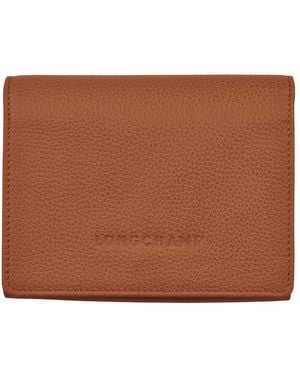 Longchamp Compact Leather Wallet - Brown